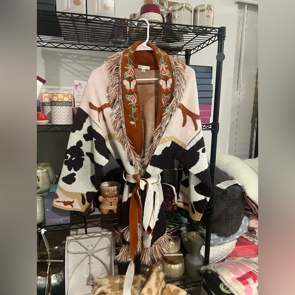 Anthropologie Elliot Fringe Cardigan, MED - Picture 7 of 11